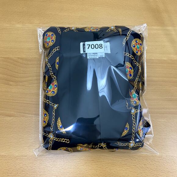 SK & Company Women's Blazer Size 10 Black & Gold Chain Pattern Holiday Career - Picture 5 of 9